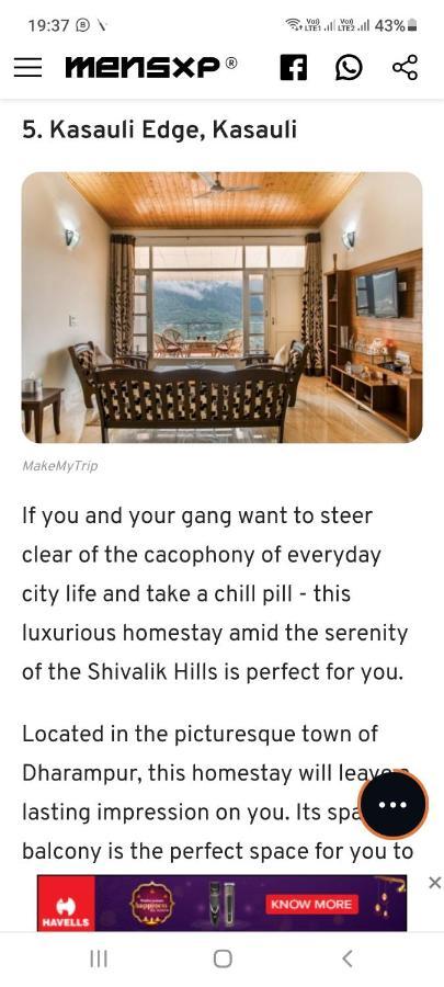 Kasauli Edge Apt With Balcony Экстерьер фото
